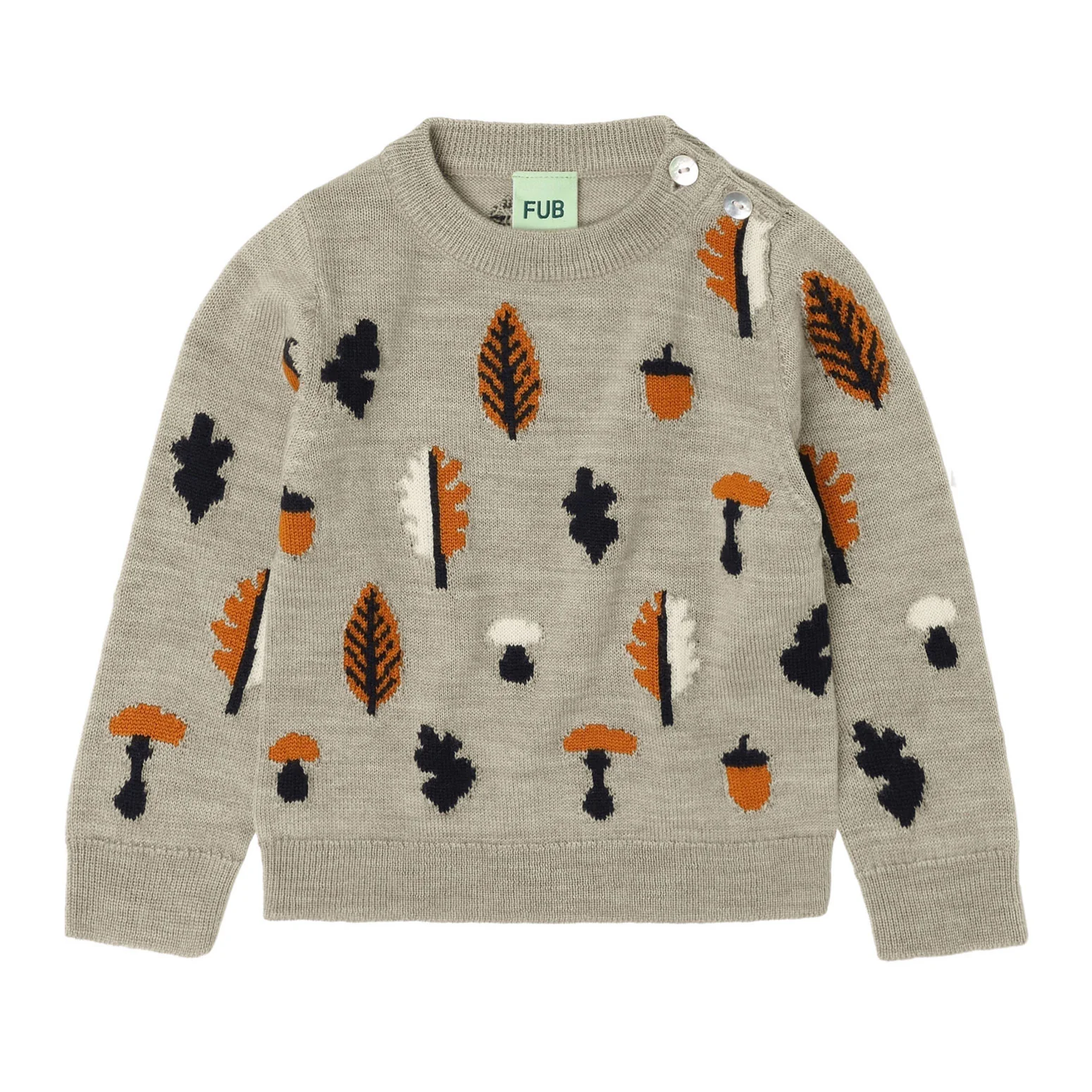 FUB Oat Melange Baby Jaquard Sweater