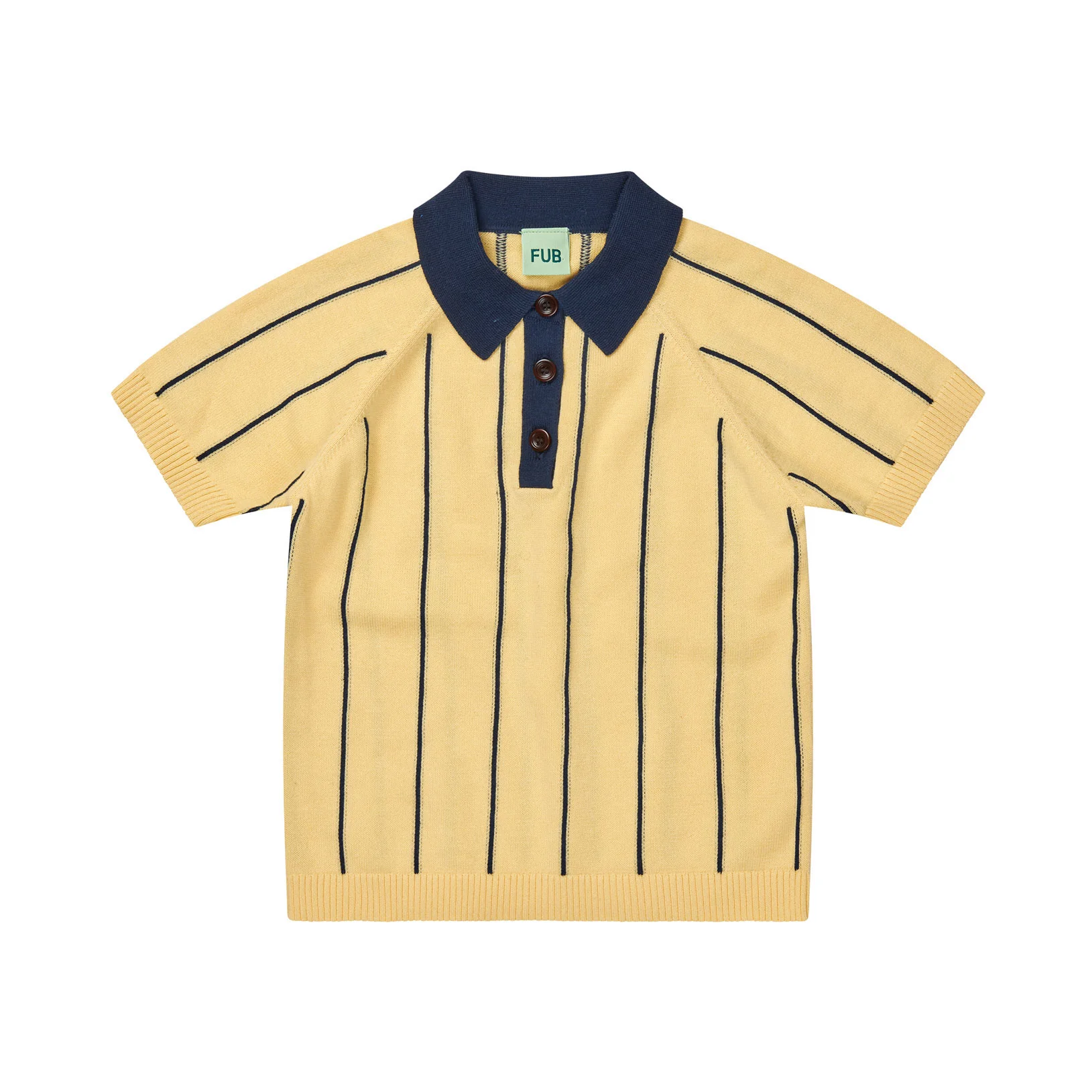 FUB Vanilla/Dark Navy Striped Polo