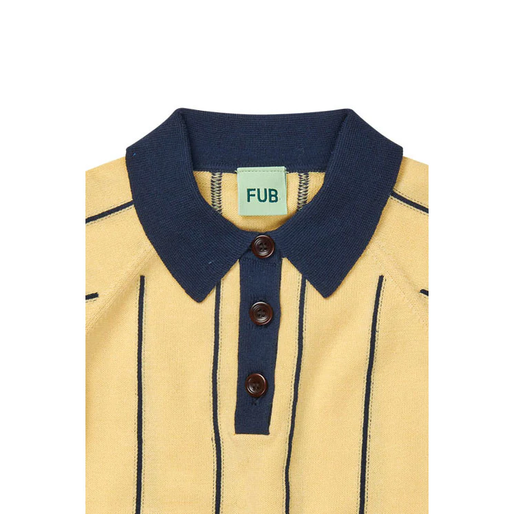 FUB Vanilla/Dark Navy Striped Polo - Image 2