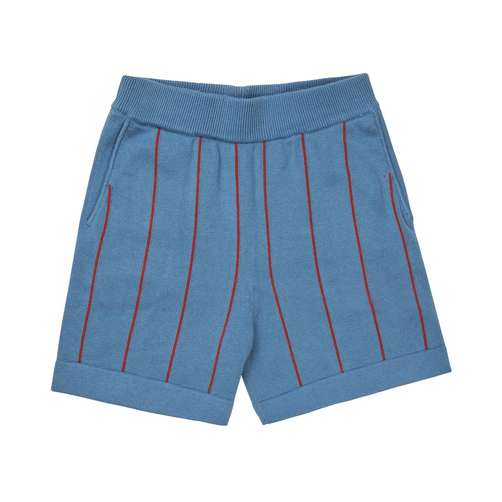 FUB Washed Indigo/Chili Striped Shorts