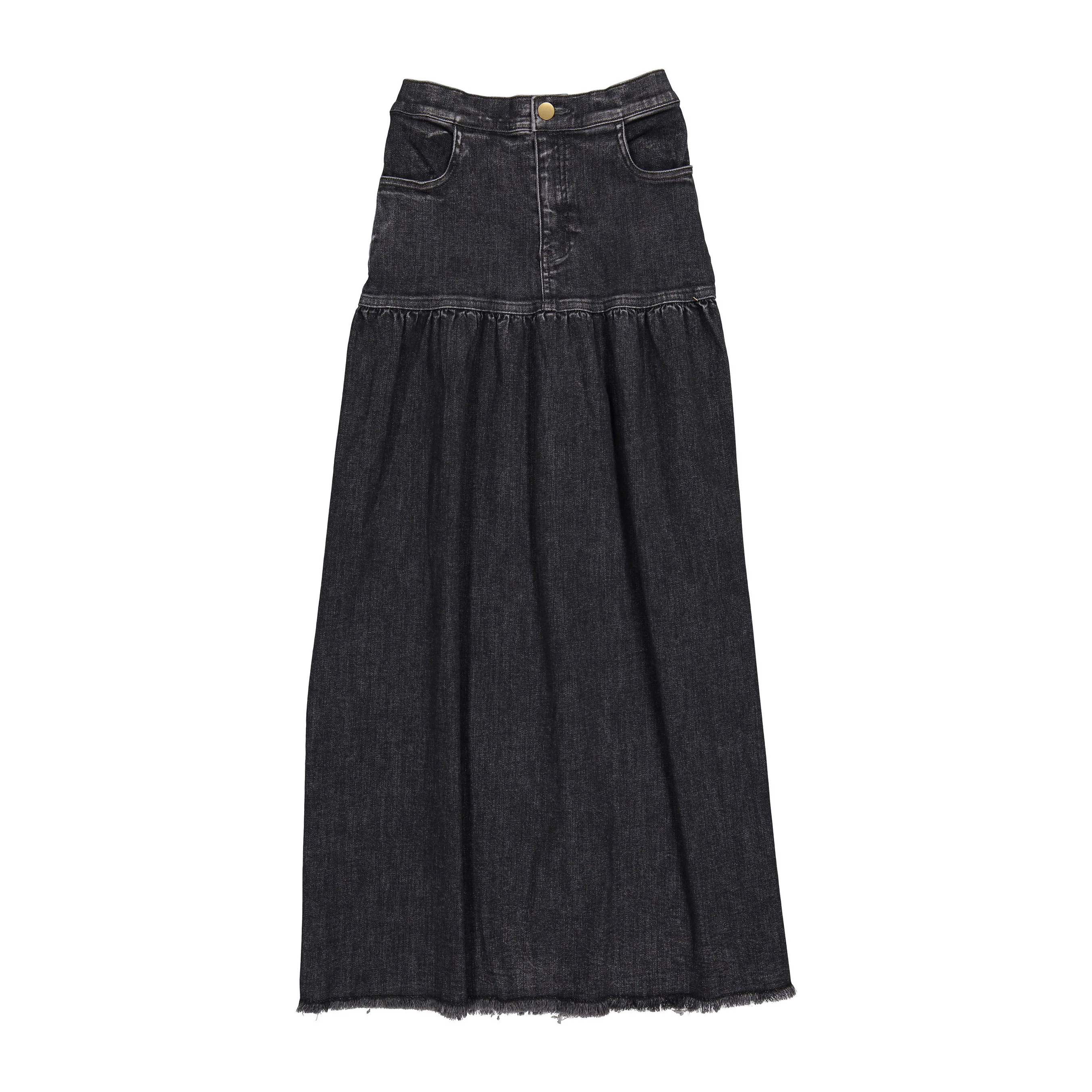 FYI Black  Denim Drop Waiste Skirt