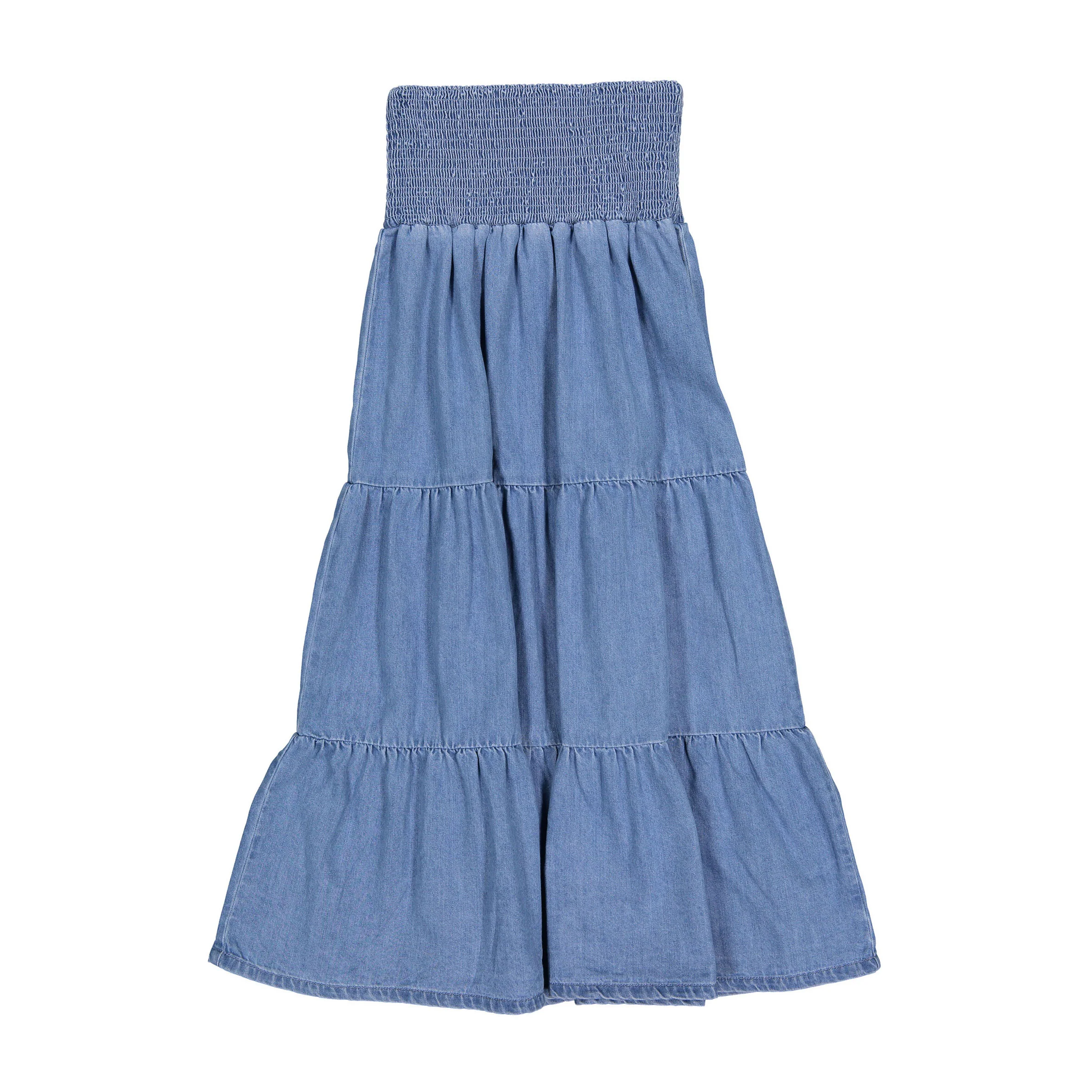 FYI Denim Tiered Maxi  Skirt