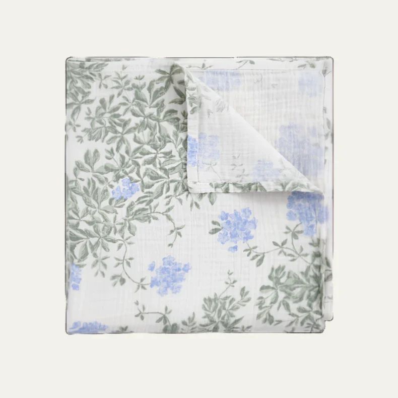 Garbo and Friends Plumbago Muslin Swaddle Blanket