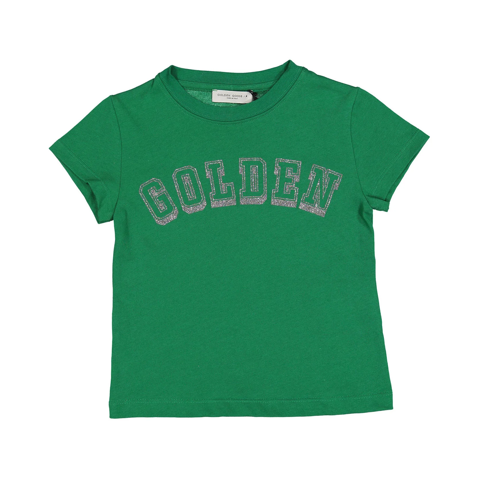 Golden Goose Green Jacket/Gold Glitter Printed Tees