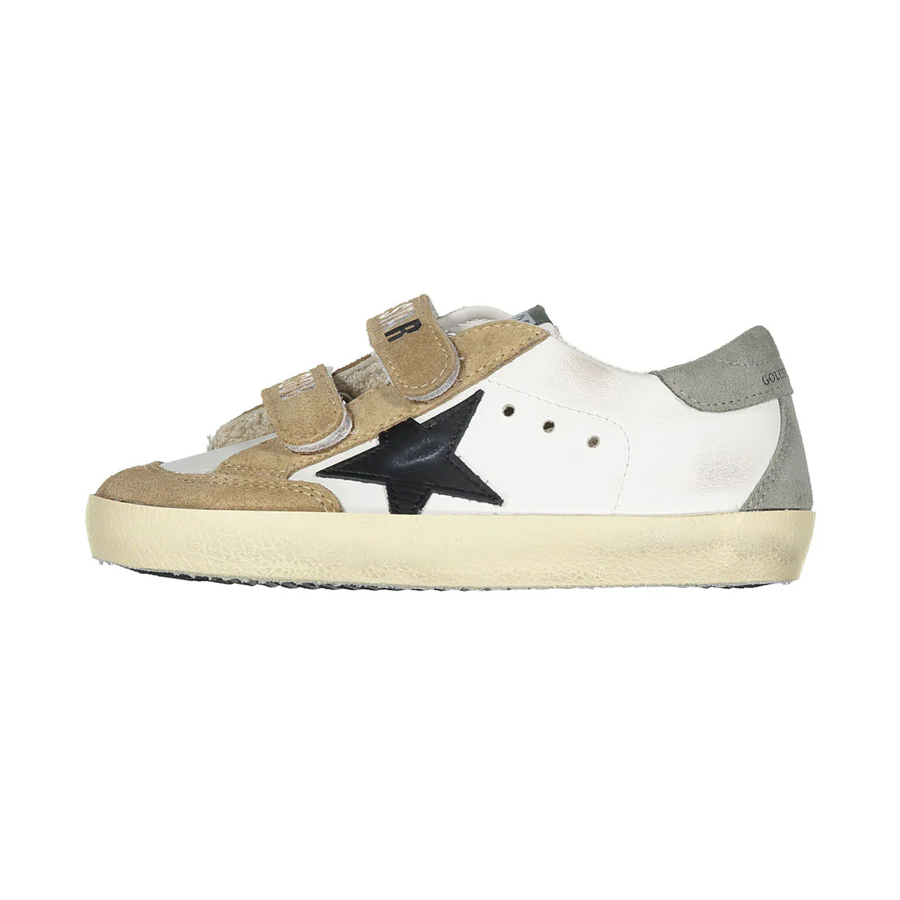 Golden Goose White/Brown/Black/Green Old School Sneaker - Image 2