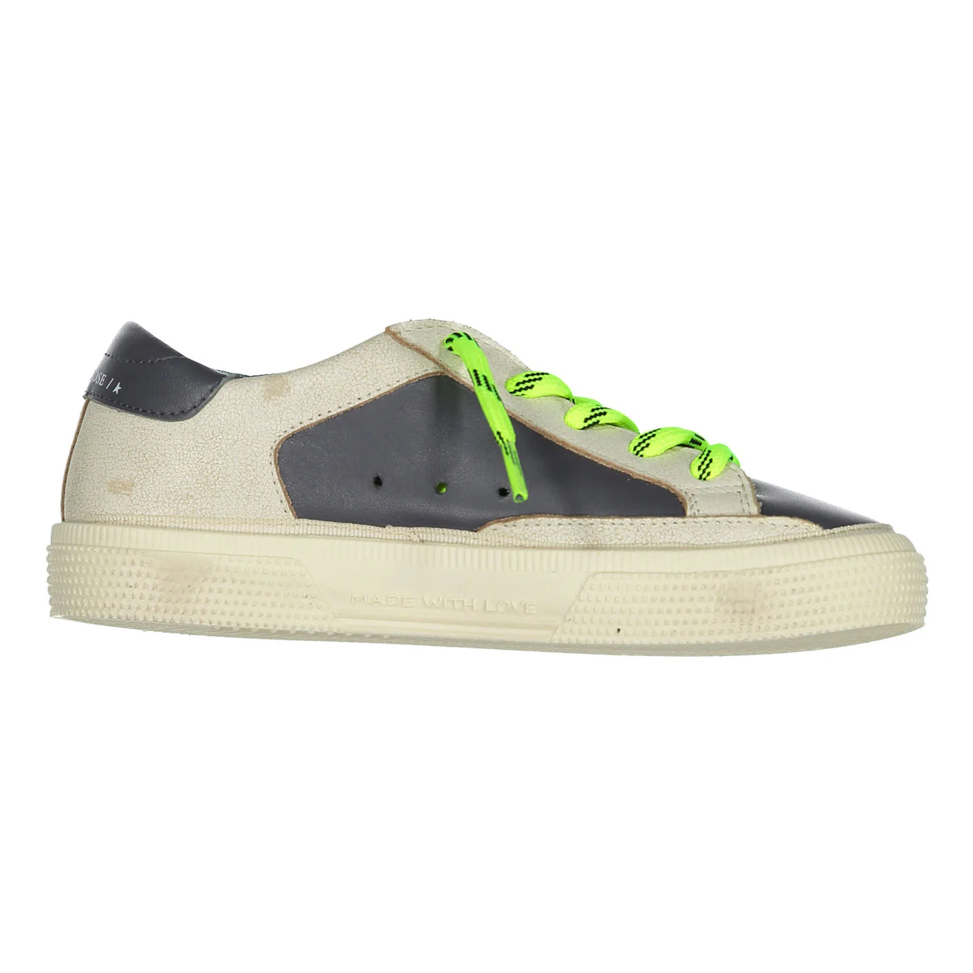 Golden Goose White/Dark Blue May Nappa Sneaker - Image 3