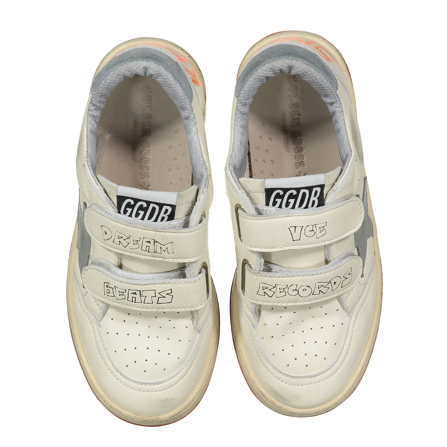 Golden Goose White/Gray/Light Blue Ballstar Strap Sneaker