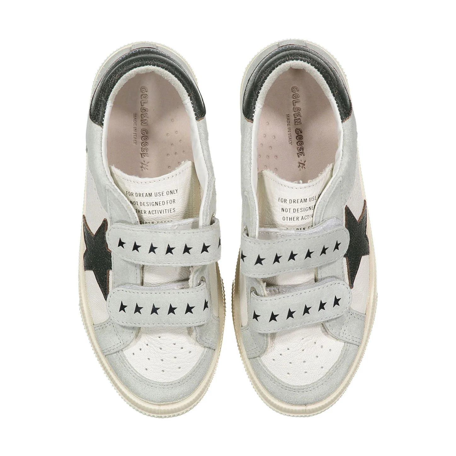 Golden Goose White/Green May School Napa Strap Sneaker