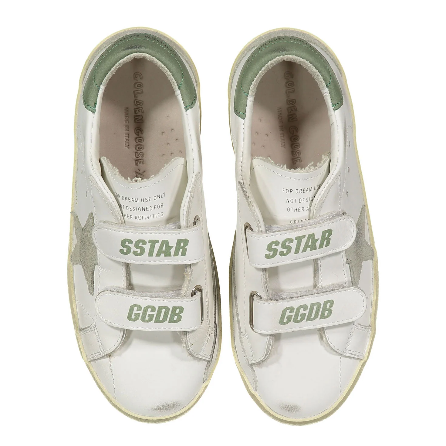 Golden Goose White/Ice/Green Old School Sneaker