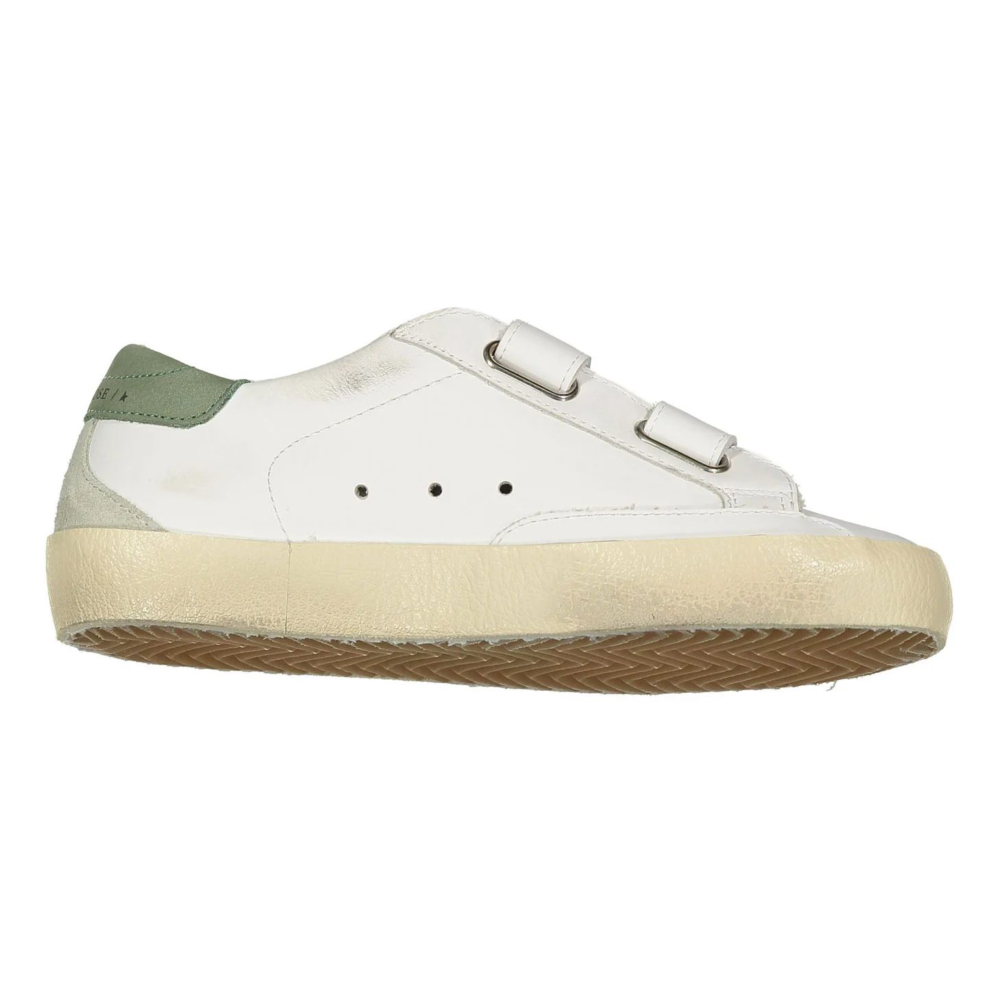 Golden Goose White/Ice/Green Old School Sneaker - Image 3