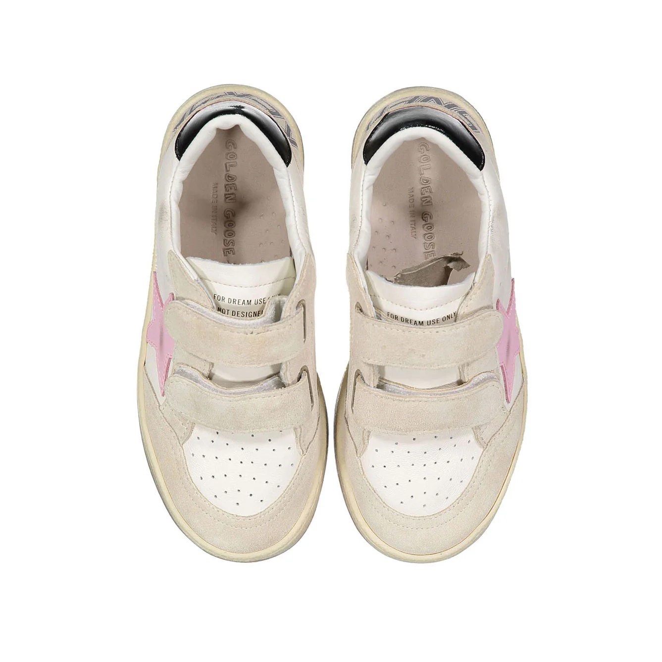Golden Goose White/Pink/Black Ballstar Nappa Strap Sneaker