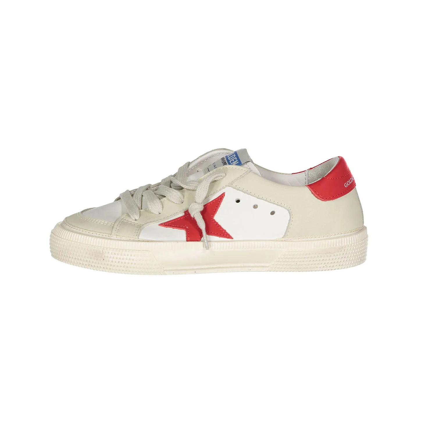 Golden Goose White/Red May Leather And Nabuk Sneaker - Image 2