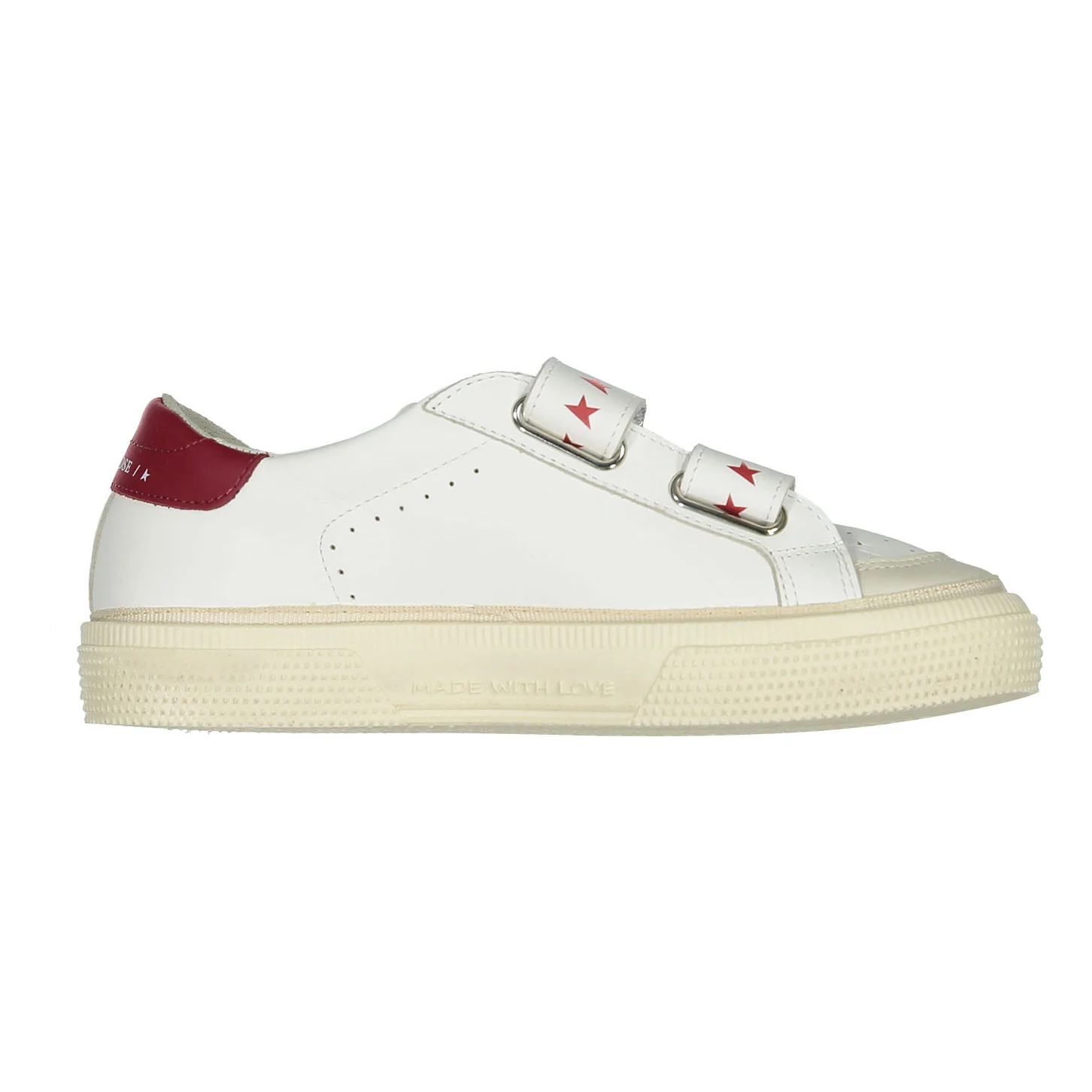 Golden Goose White/Red May School Sneaker - Image 3