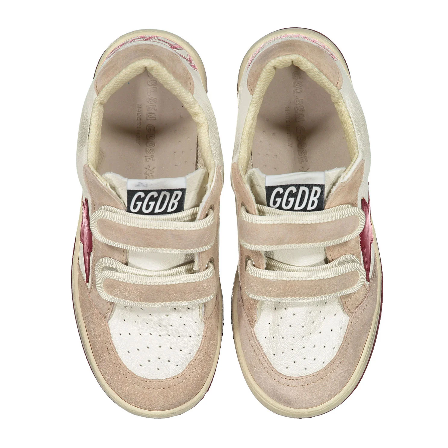 Golden Goose White/Red/Pink Ballstar Strap Sneaker