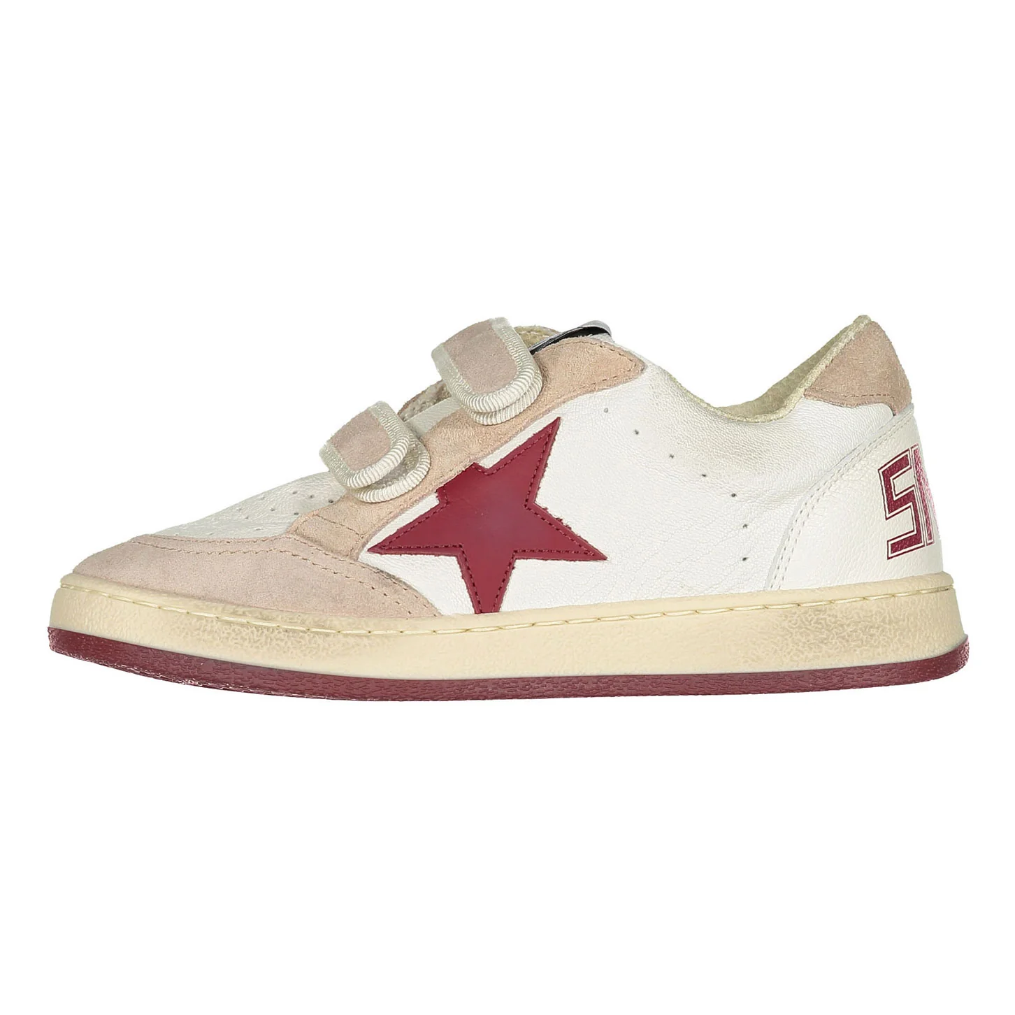 Golden Goose White/Red/Pink Ballstar Strap Sneaker - Image 2