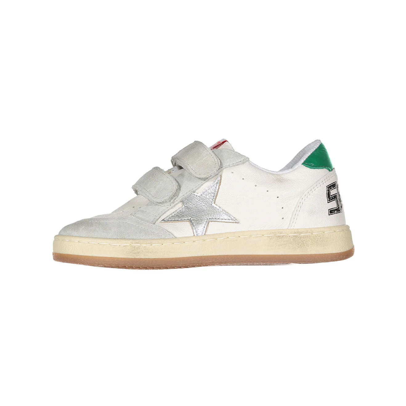Golden Goose White/Silver/Green Ballstar Strap Sneaker - Image 2