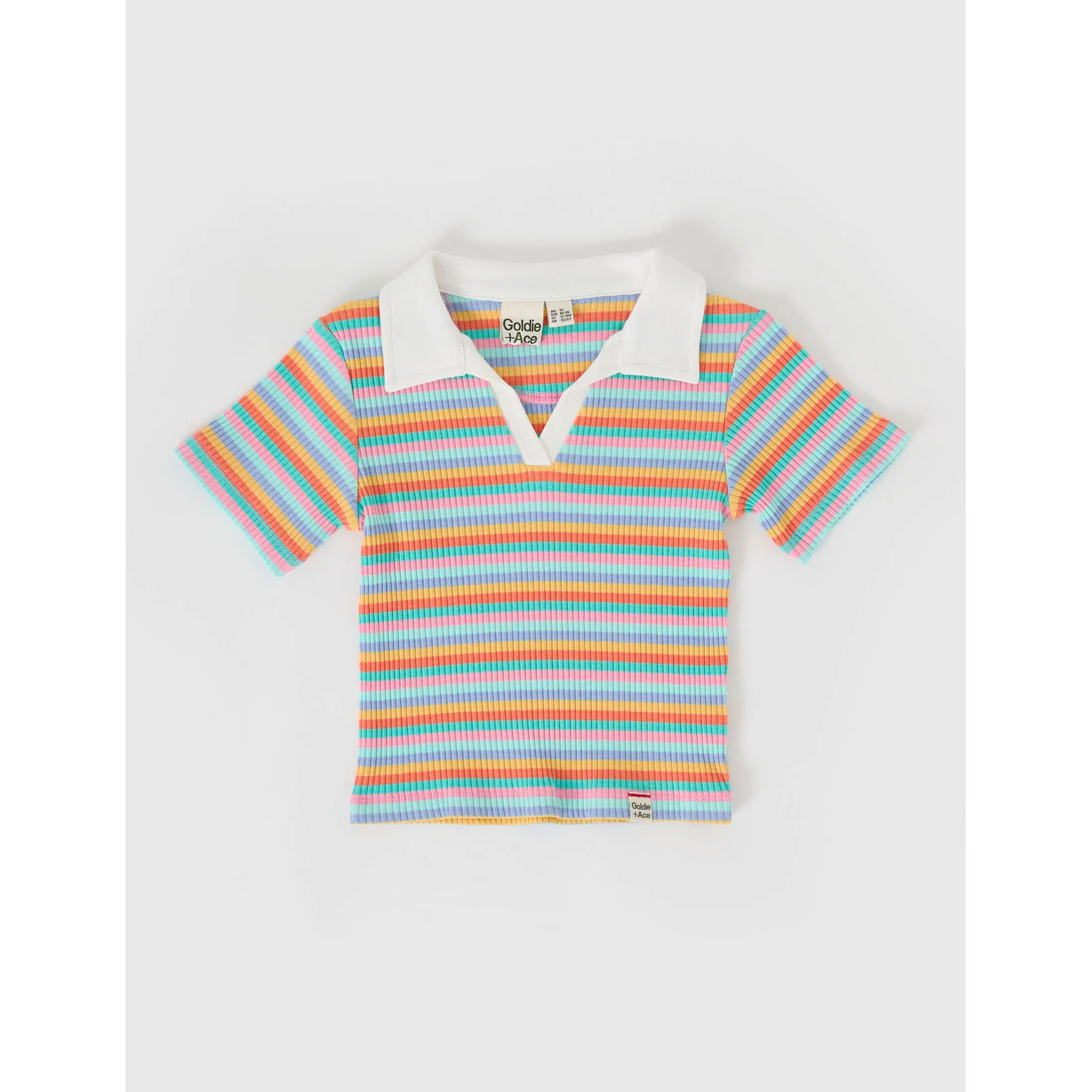 Goldie and Ace Candy Stripe  Pia Collared T-Shirt