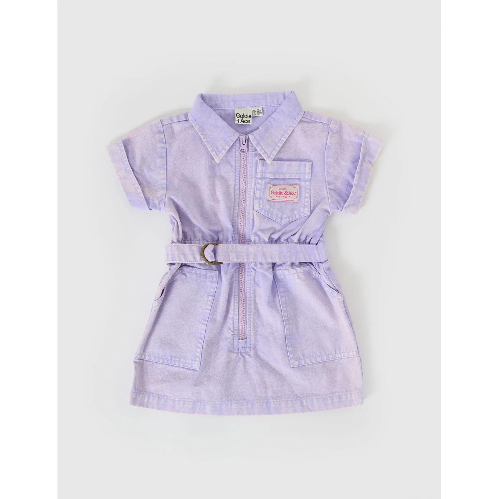 Goldie and Ace Mauve Piper Denim Belted Dress