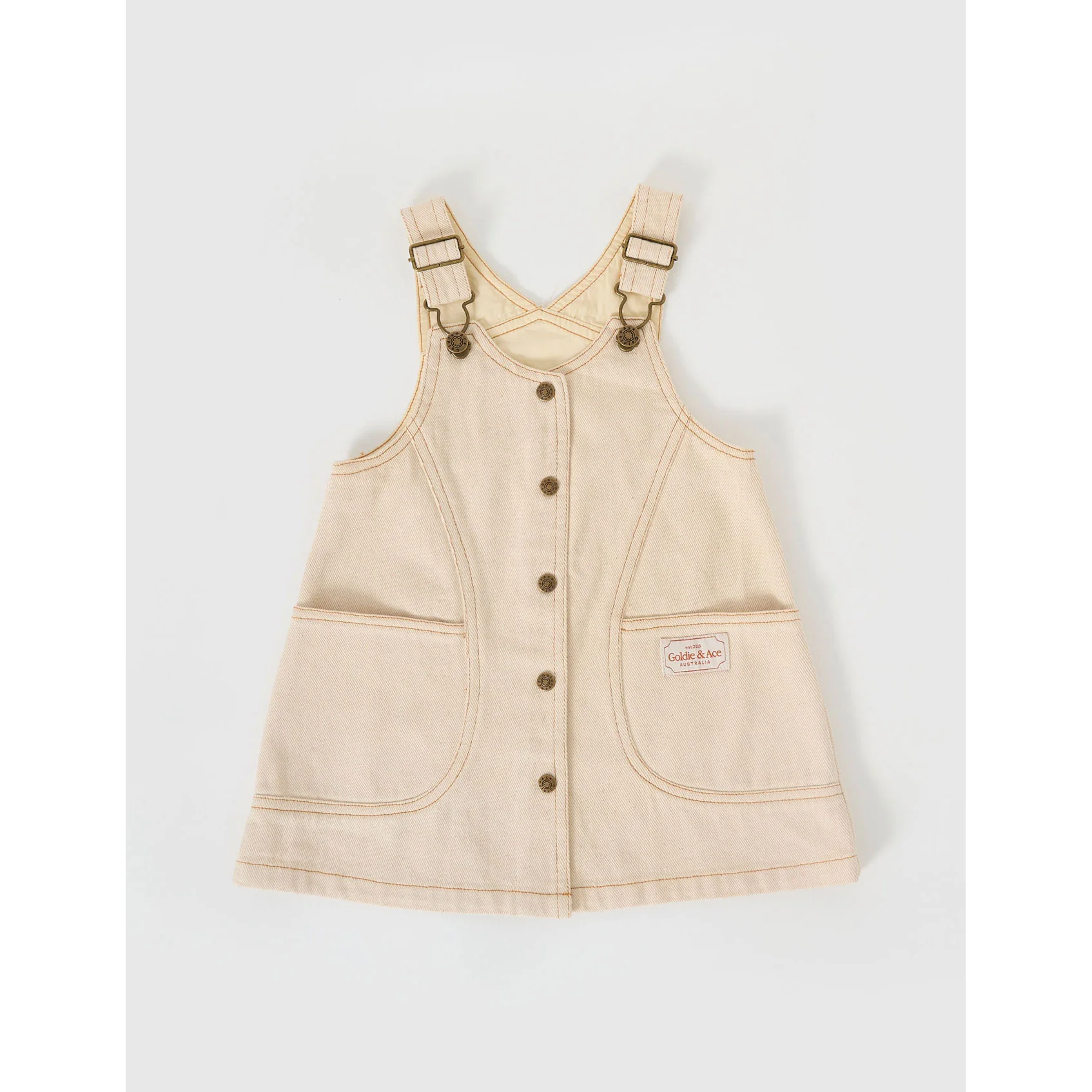 Goldie and Ace Oat Penelope Pinafore Pocket Dress
