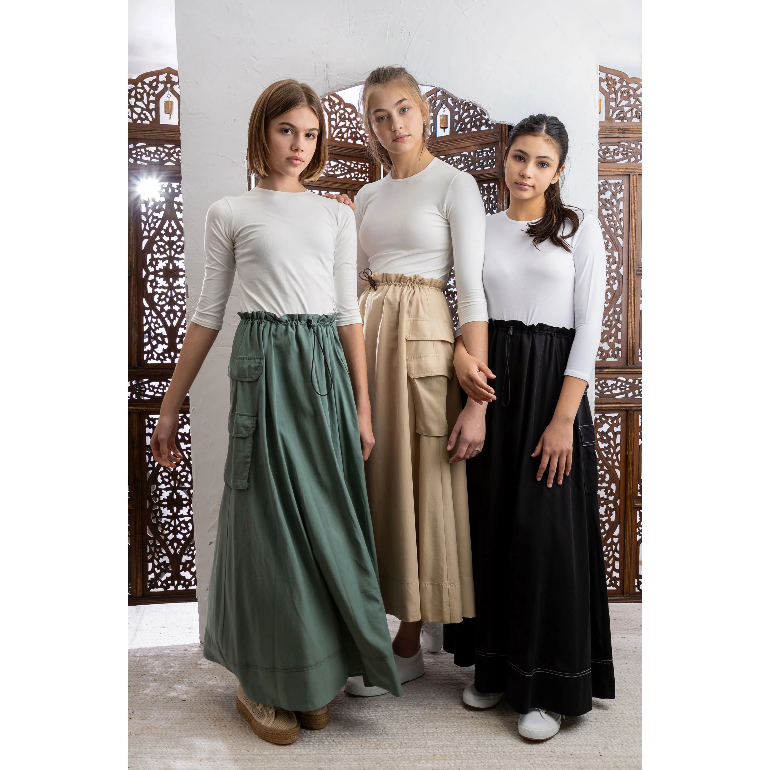 HEV Beige Toggle Skirt - Image 2