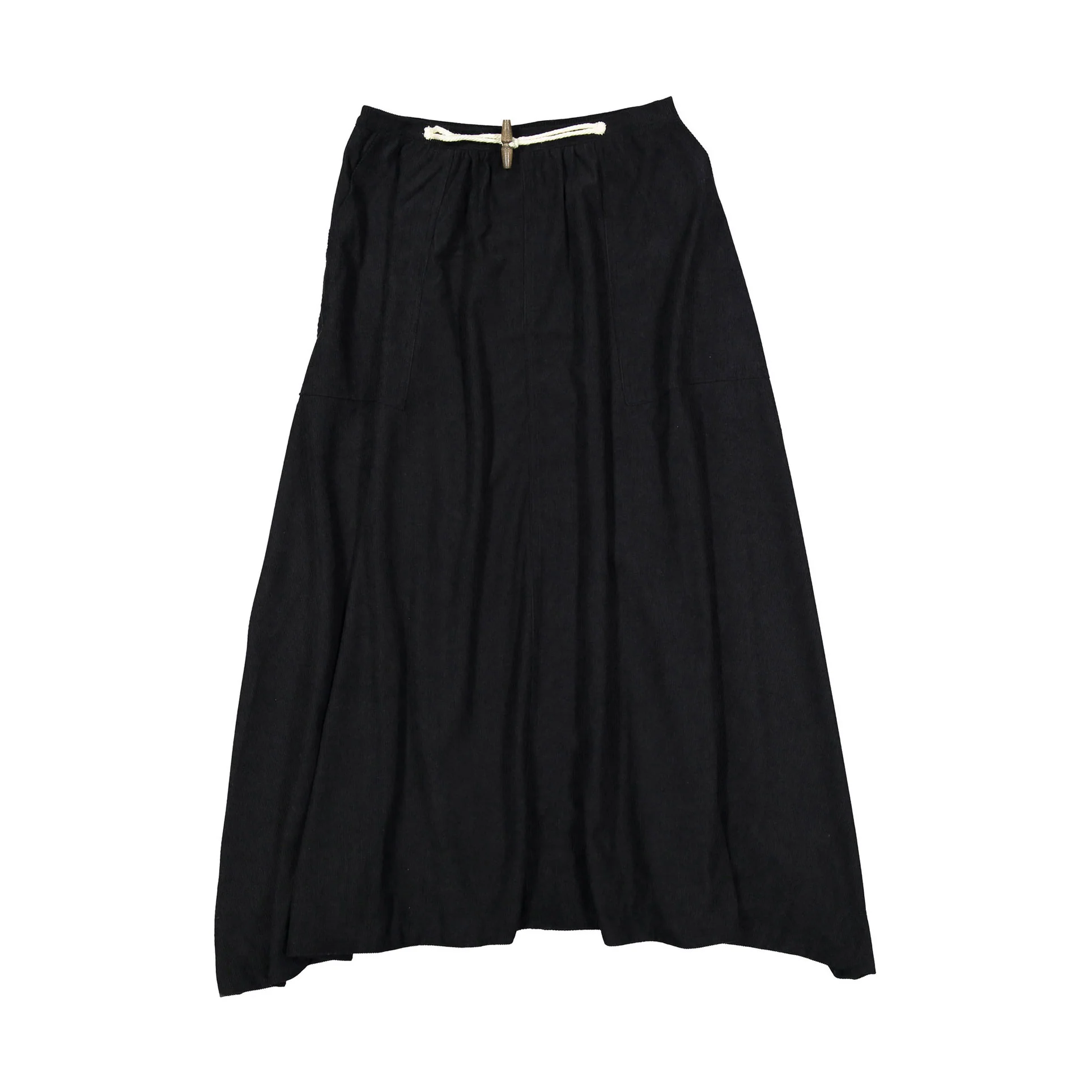 HEV Black Paneled Cord Skirt