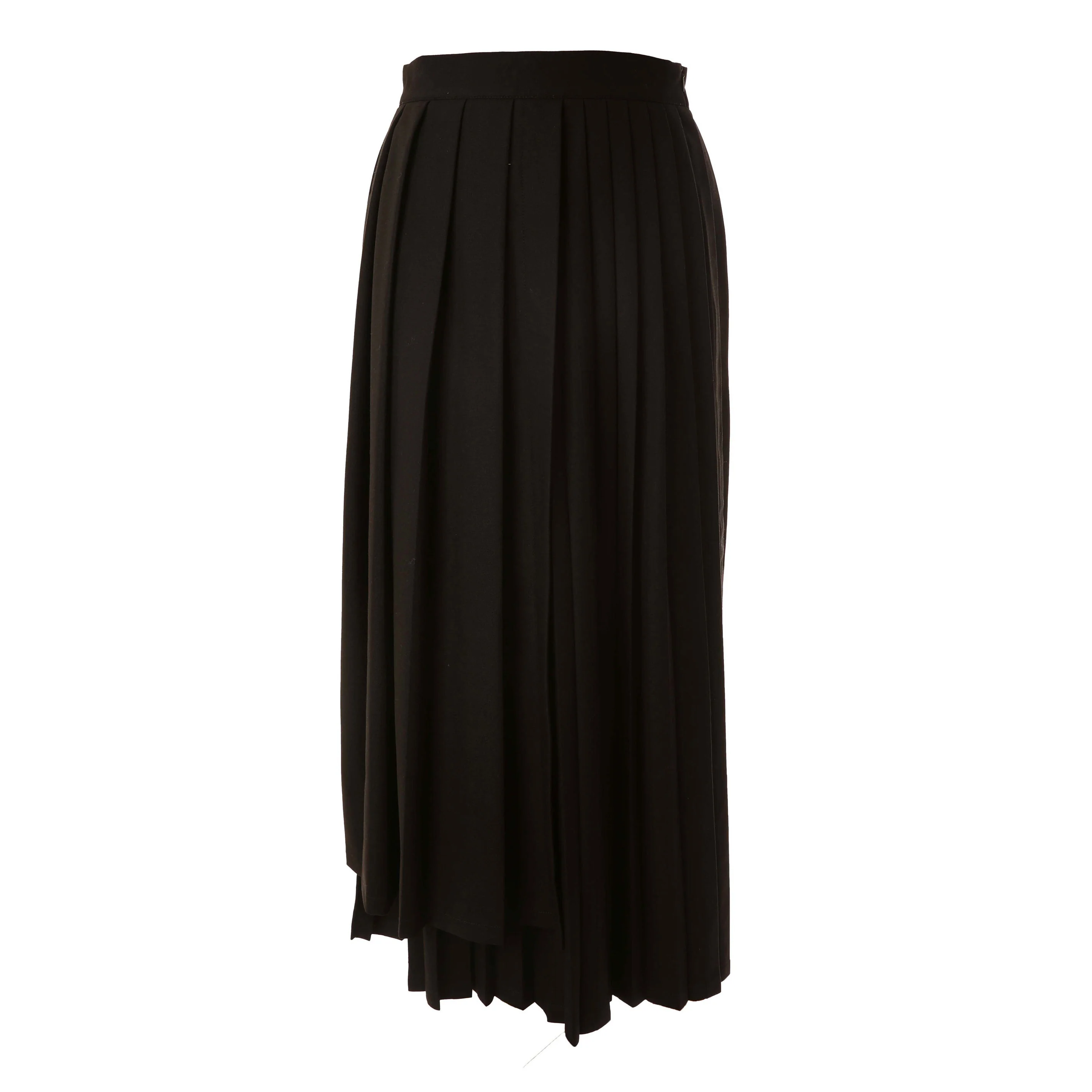 HEV Black Silk Wrap Pleat Skirt