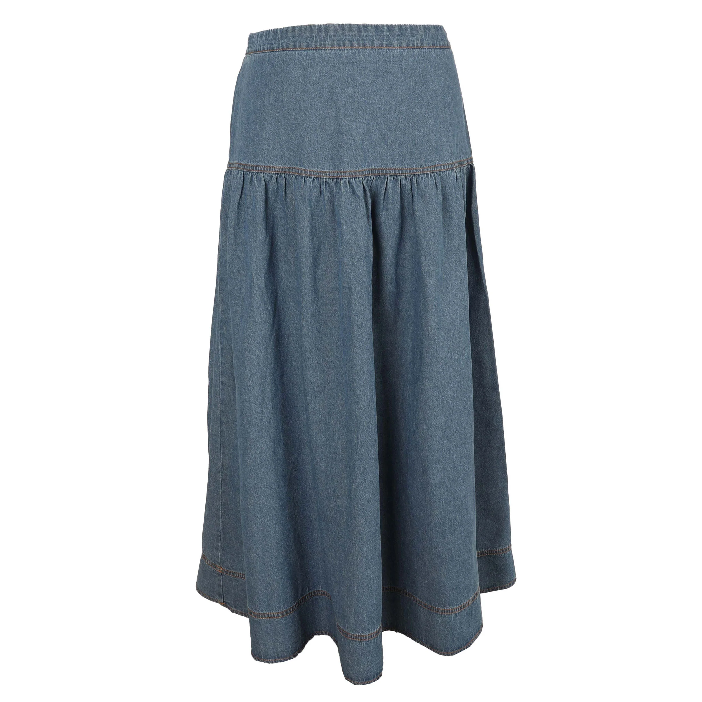 HEV Blue Gathered Yoke Skirt