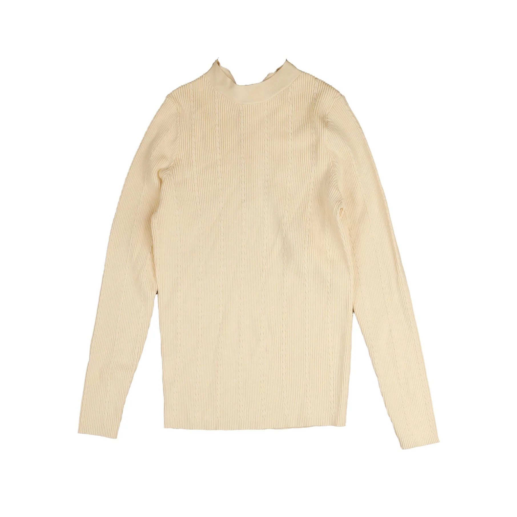 HEV Cream Mock Neck Sweater
