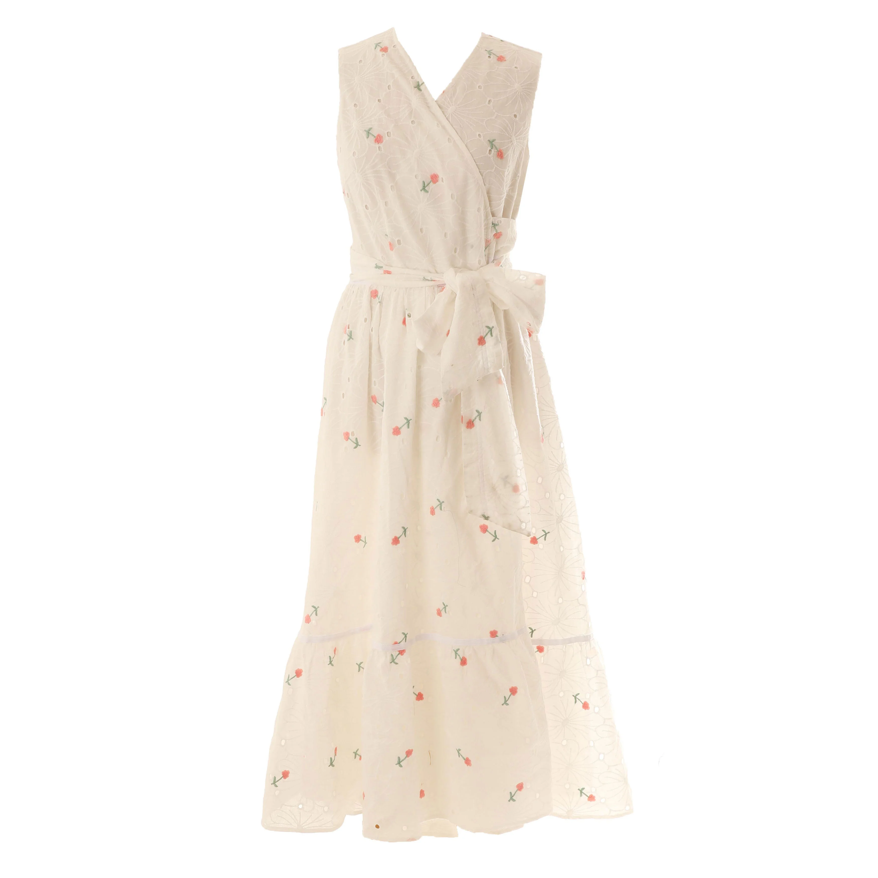 HEV Eyelet Wrap High Low Dress