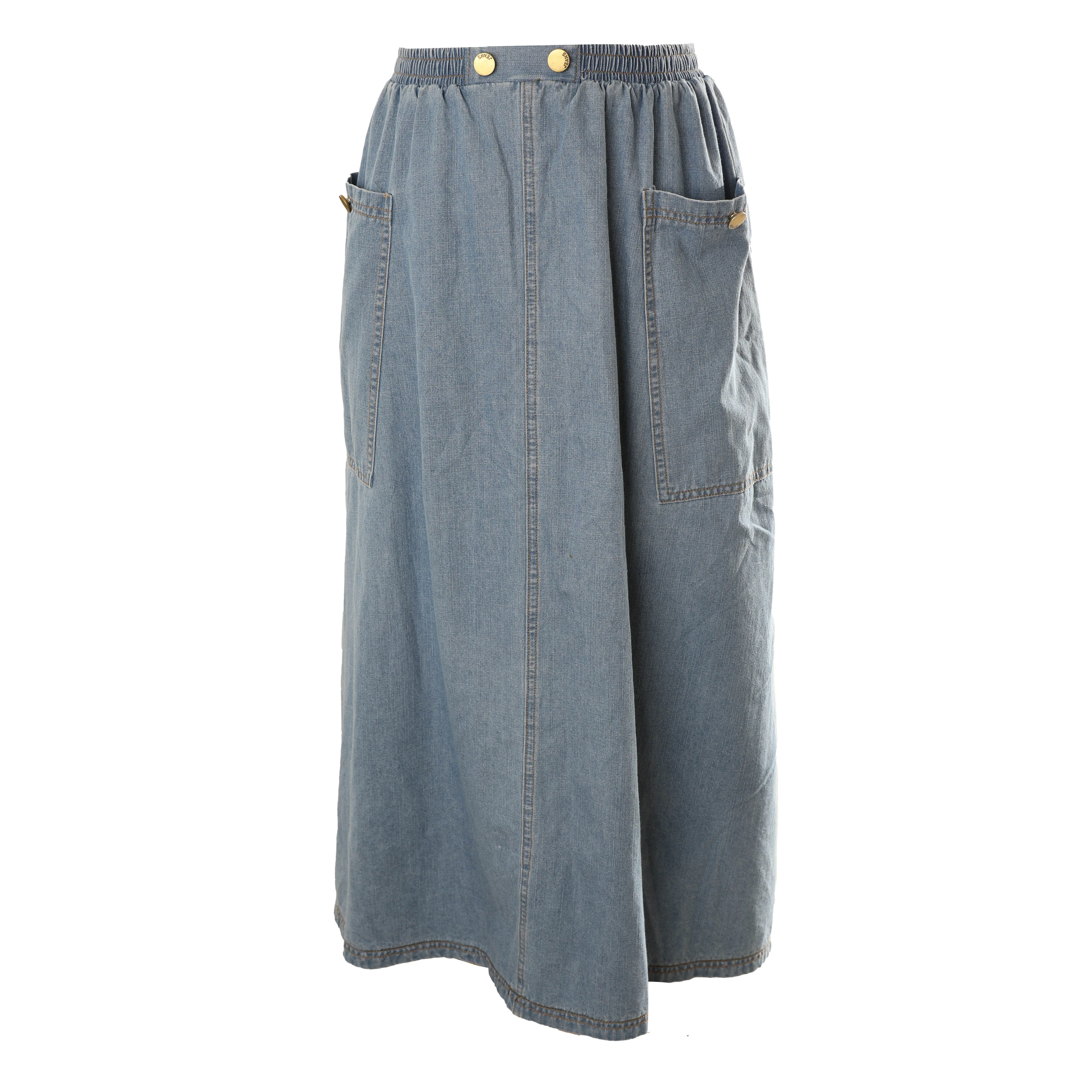 HEV Light Blue Big Pockets Denim Skirt