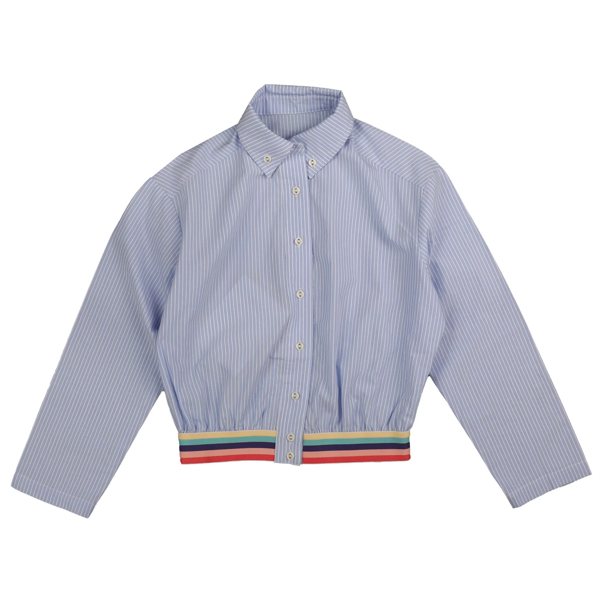 HEV Light Blue Stripe Elastic Trim Shirt