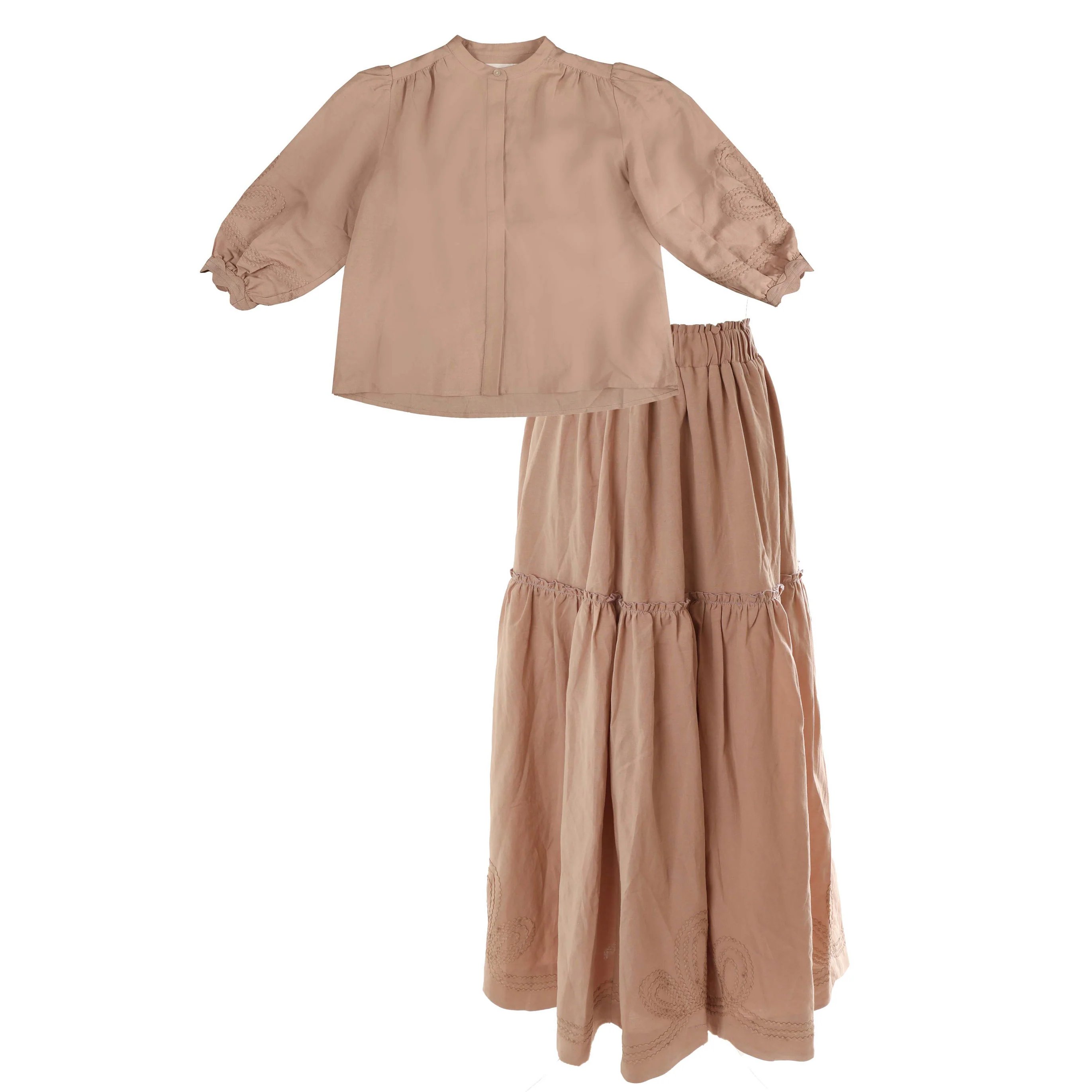 HEV Mauve Ric Rac Shirt Set