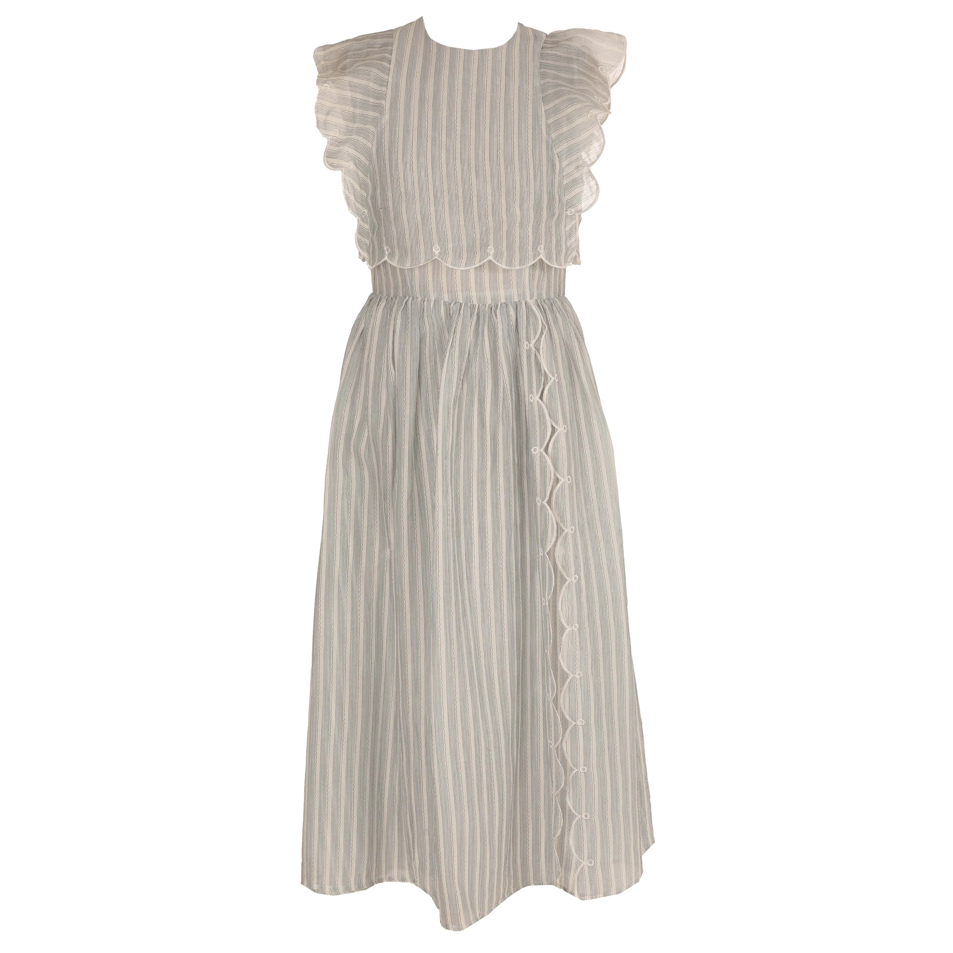 HEV Navy Scallop Squiggly Dress