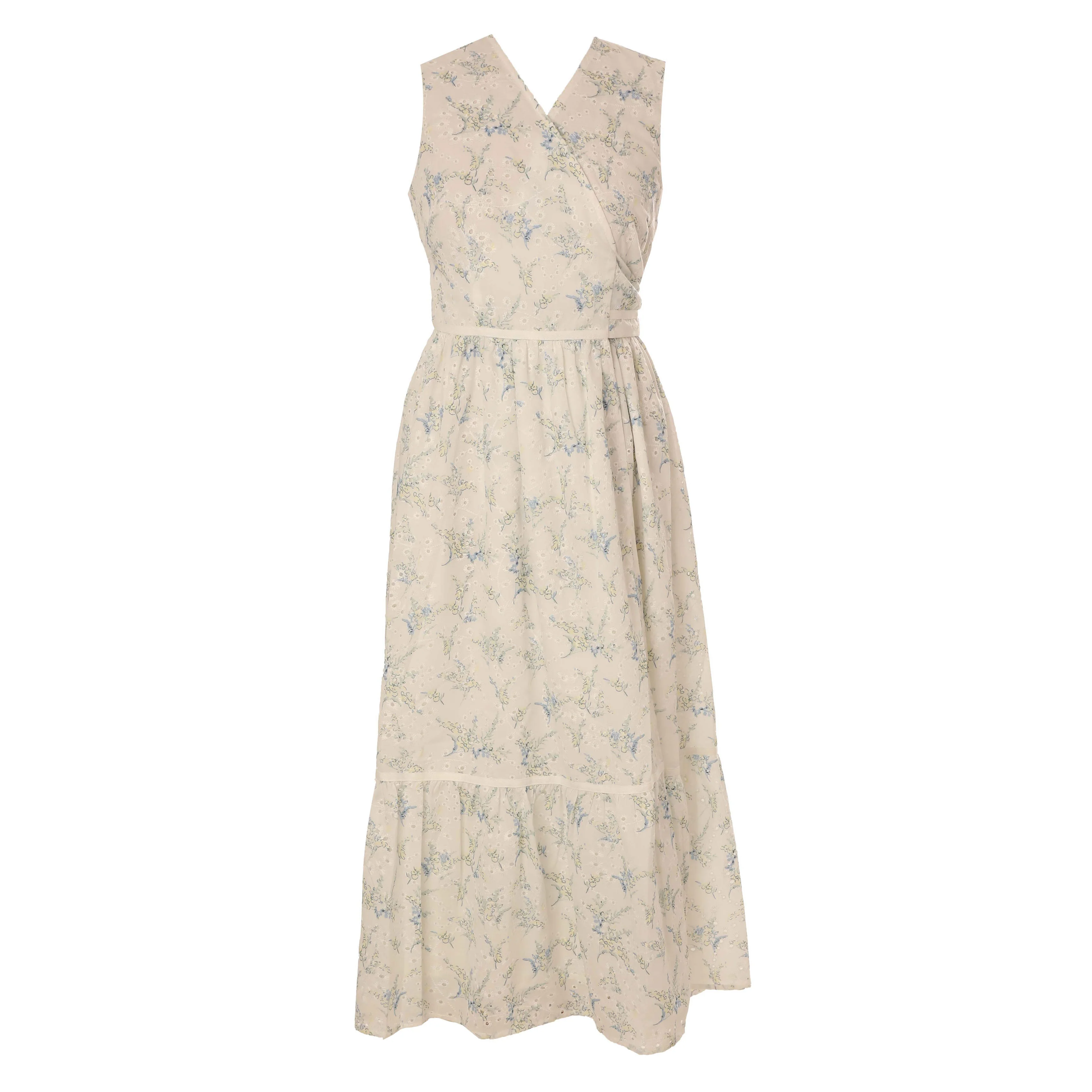 HEV Purple Wrap Eyelet Dress