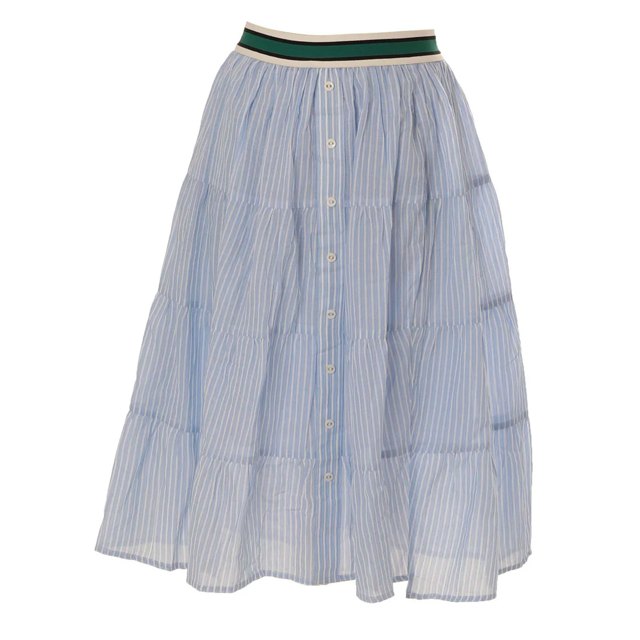 HEV Sky Blue Stripe Elastic Skirt