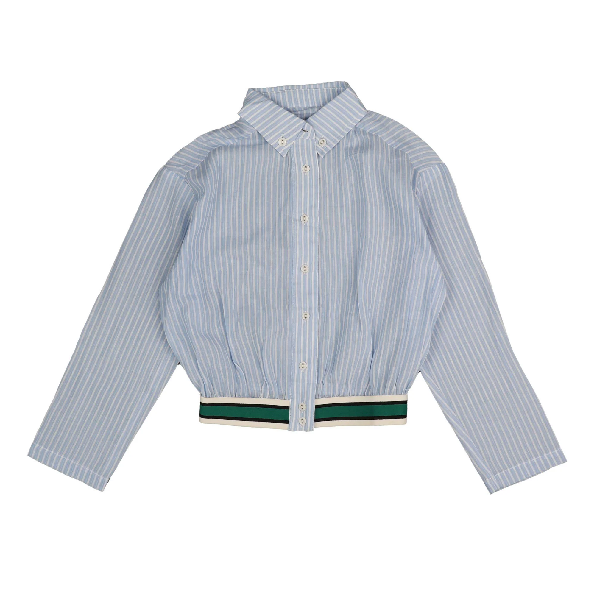 HEV Sky Blue Stripe Elastic Trim Shirt