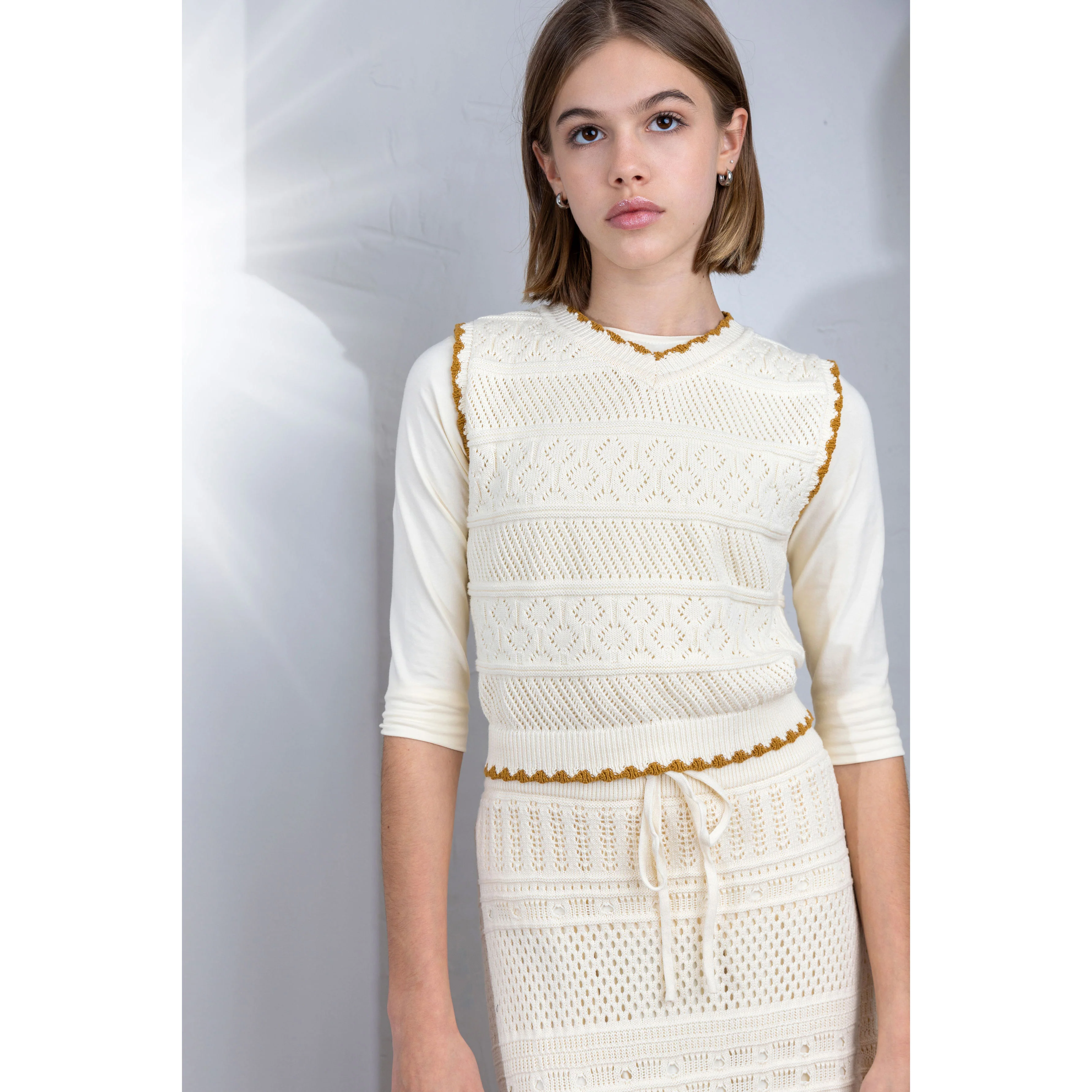 HEV Vanilla Knit Vest And Skirt Set - Image 3