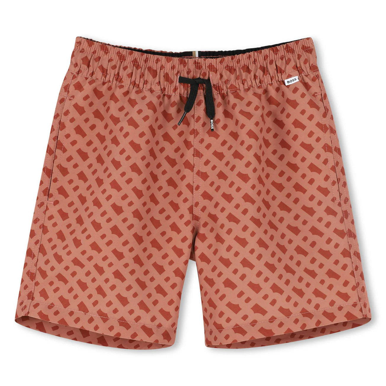 Hugo Boss Brown Mini Me B Print Swim Shorts