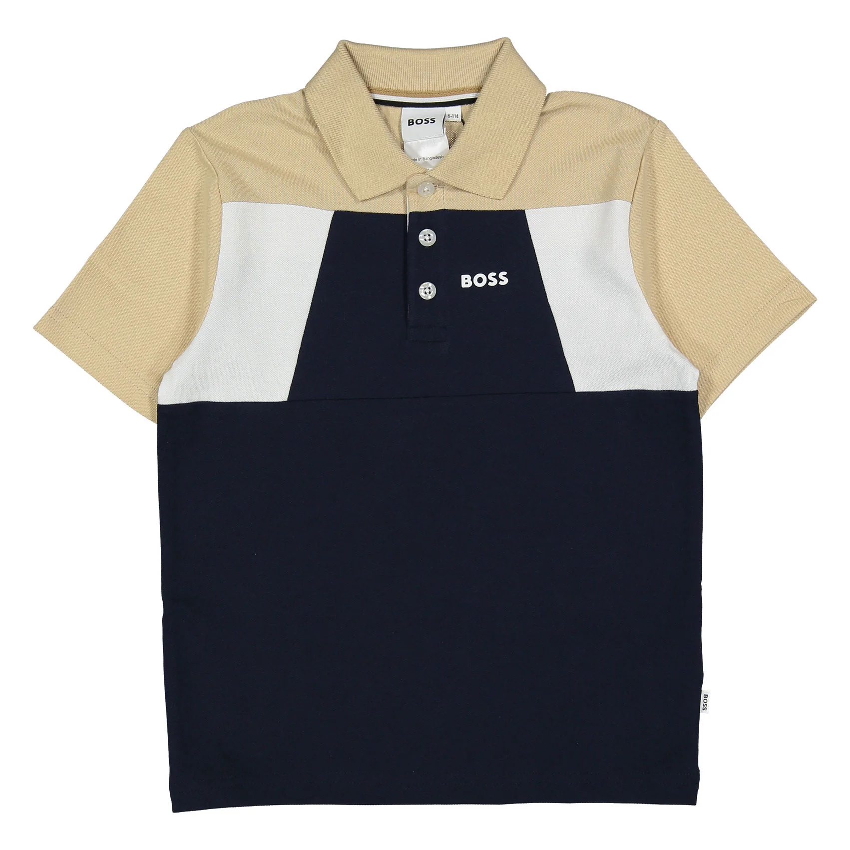 Hugo Boss Navy Color Block Short Sleeve Polo