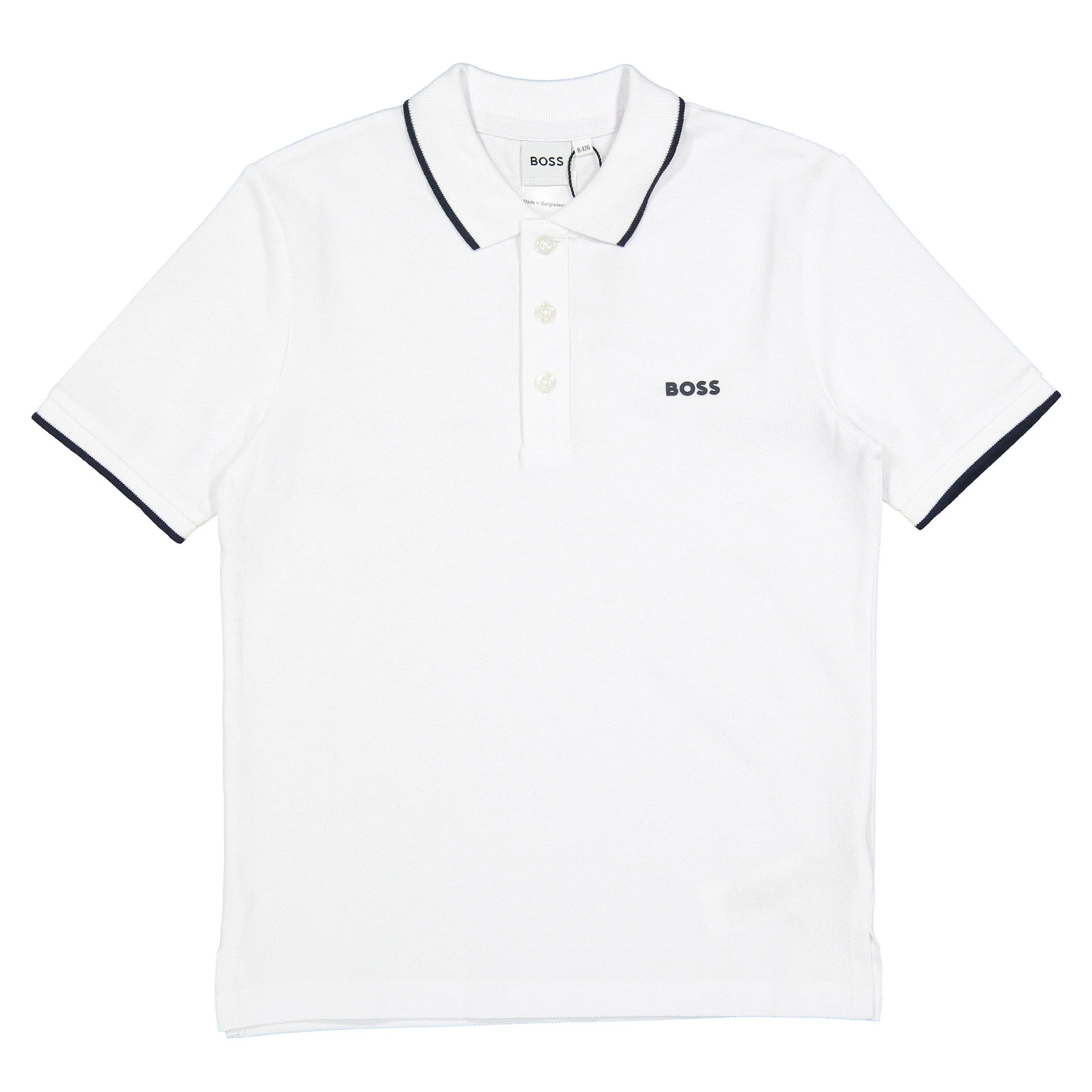 Hugo Boss White Perm Short Sleeve Polo