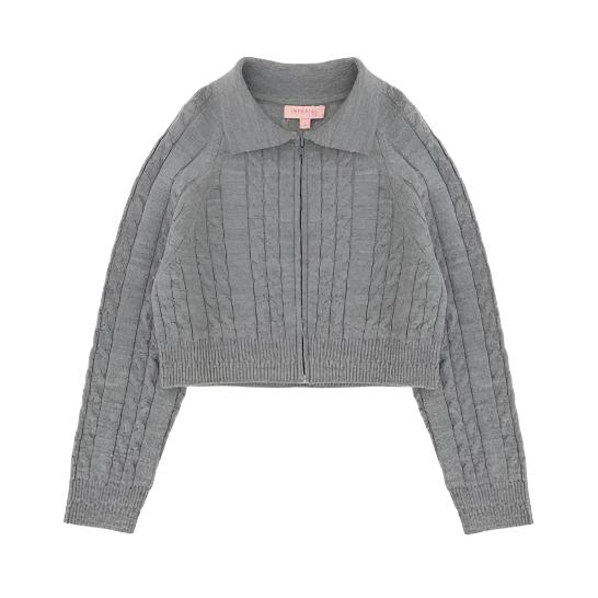 Imperial Grey Zipped Cardigan