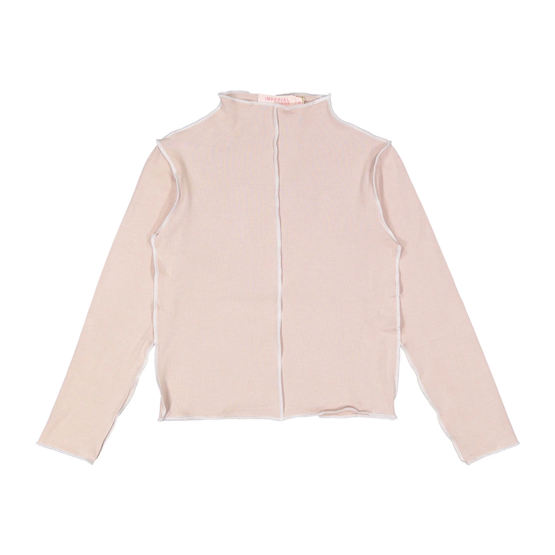 Imperial Pink  Seamed Turtleneck