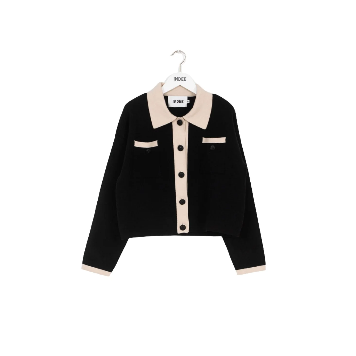 Indee Black Polo Knit Cardigan