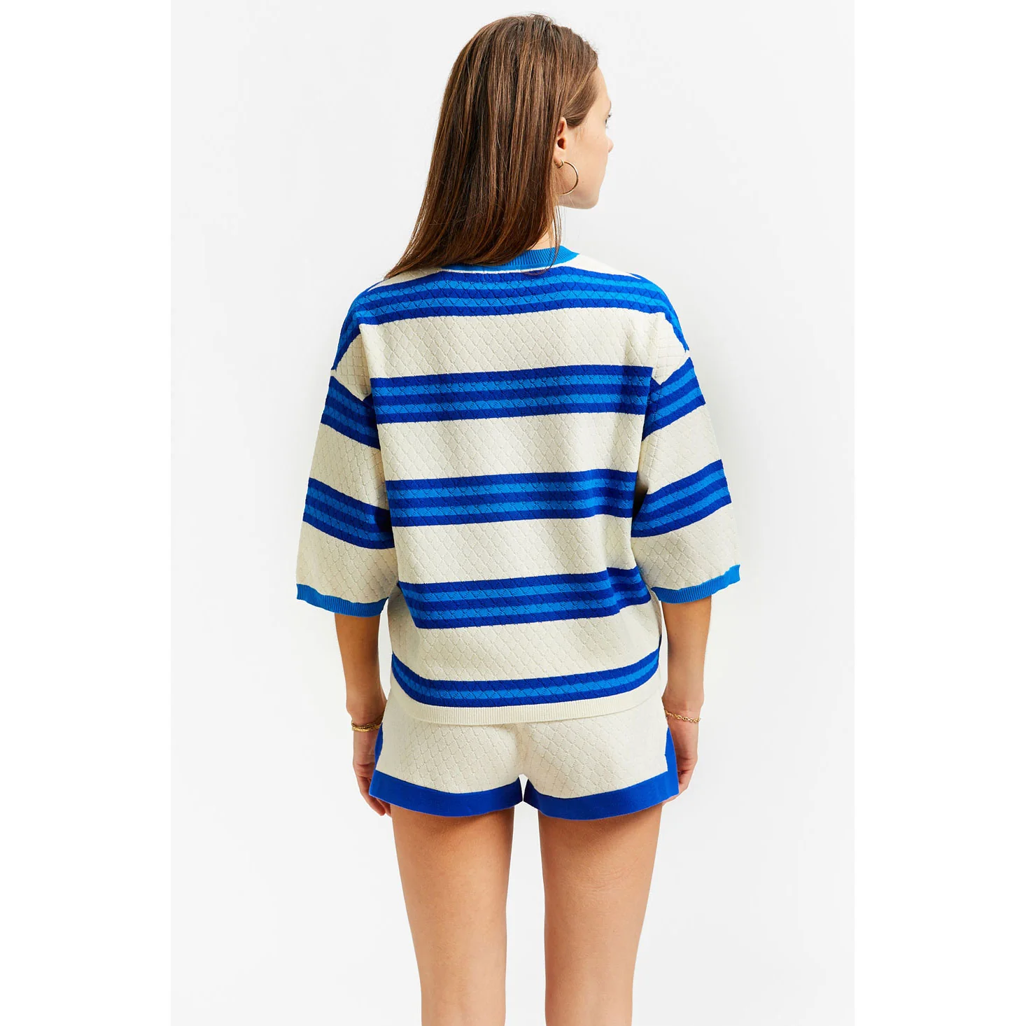 Indee Blue Stripe Velvet Pullover - Image 3