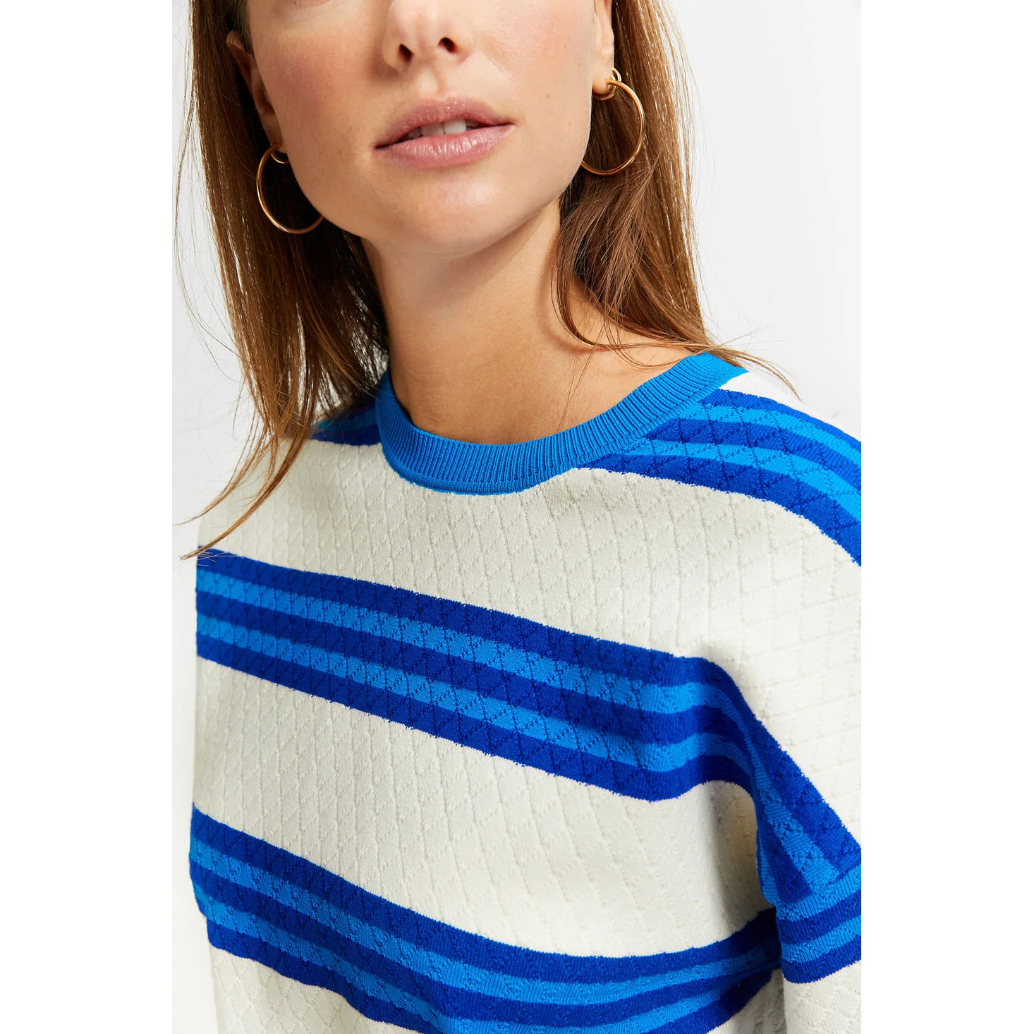 Indee Blue Stripe Velvet Pullover - Image 4