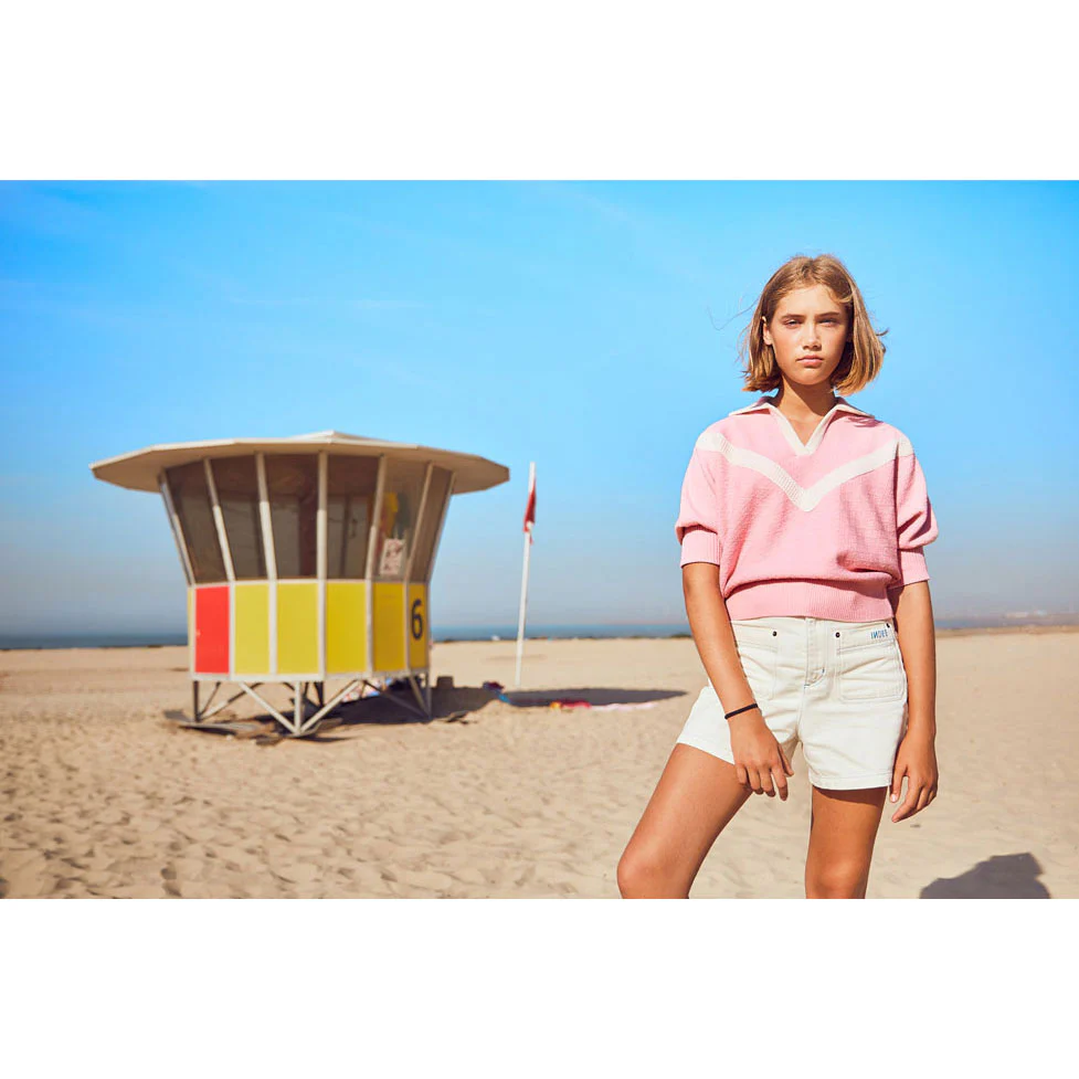Indee Candy Pink Polo Knit Sweater - Image 2