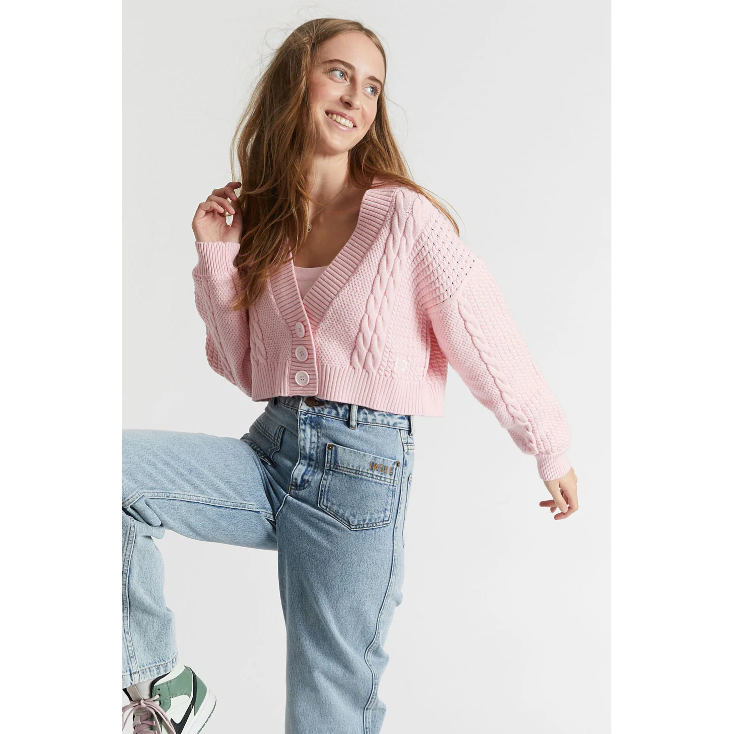 Indee Candy Pink Short Cardigan - Image 2