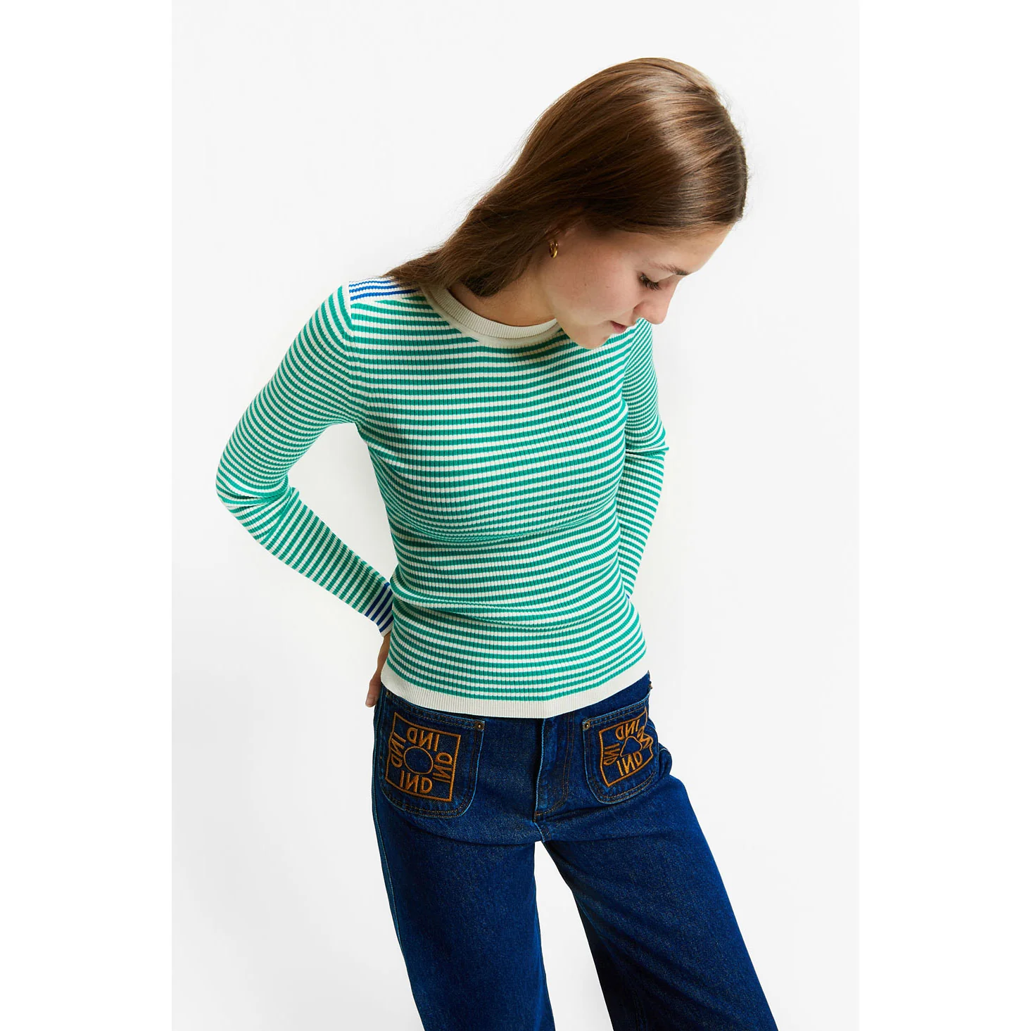 Indee Green Stripe Vesuvio Pullover - Image 2