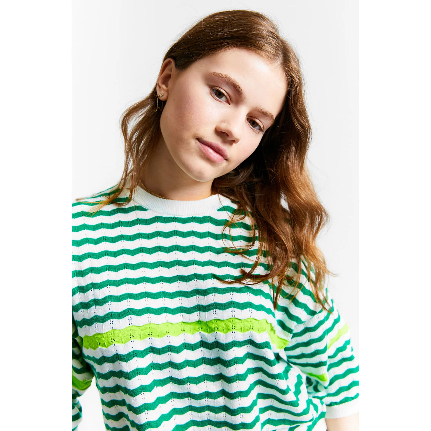 Indee Green Striped Knit Pullover - Image 3