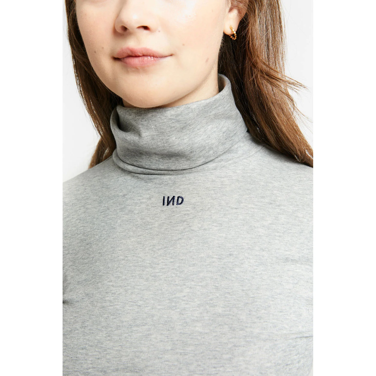 Indee Grey Melange Timeless T-Shirt - Image 3
